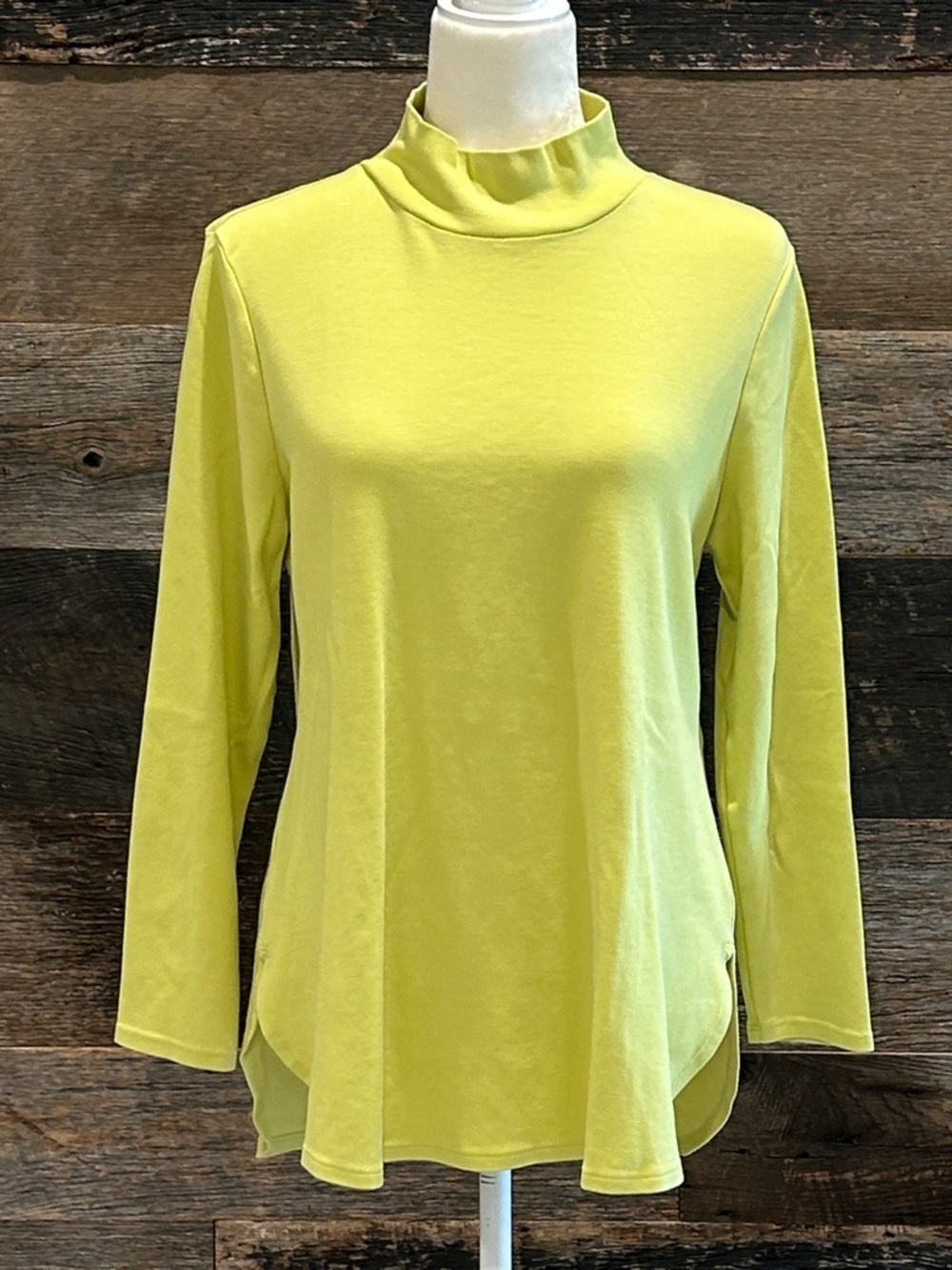Chico's Lime Mock Neck Long Sleeve Tunic Top   1 (medium)